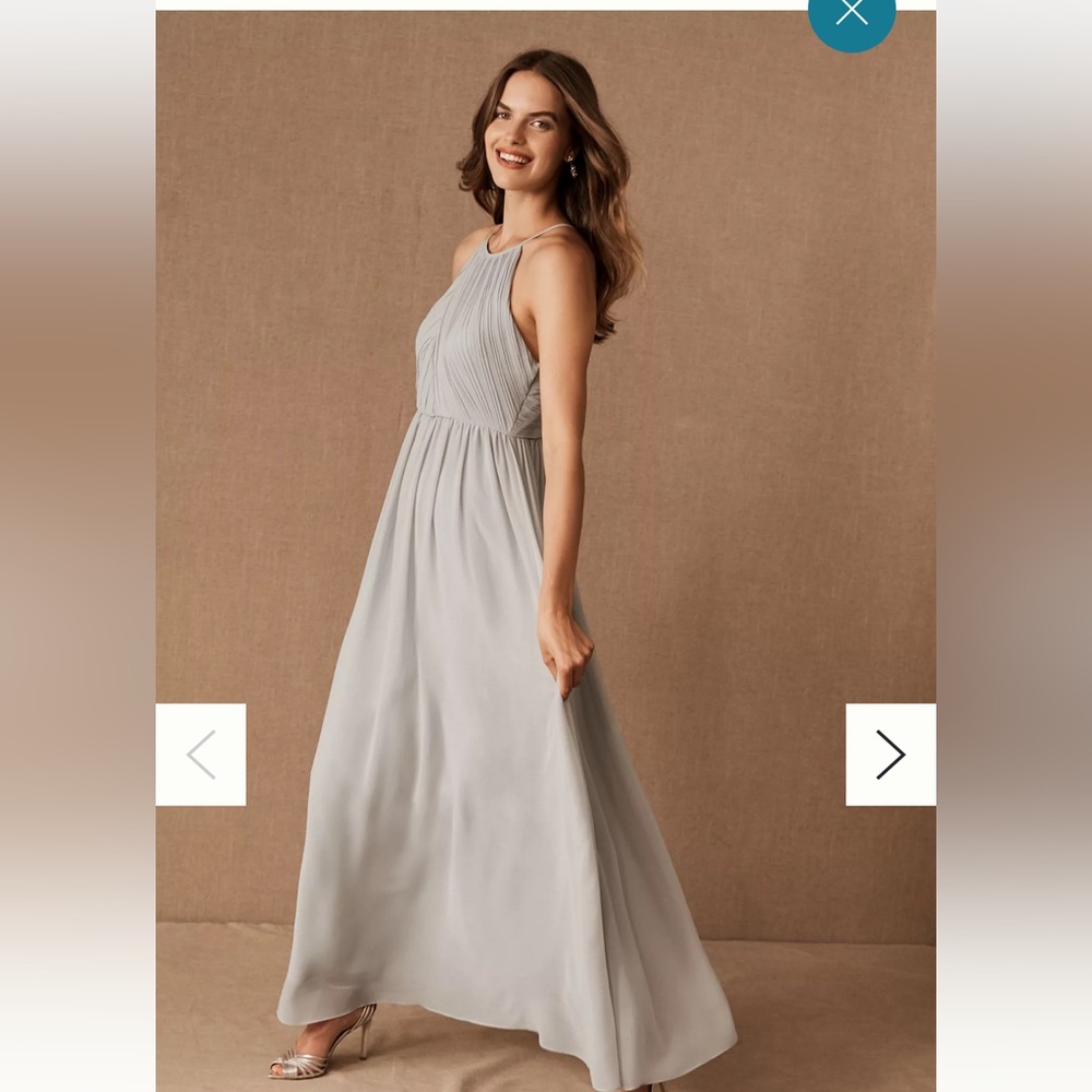 Fog/Light Grey Bridesmaid Dress - Anthro Madrie Dress sz 6